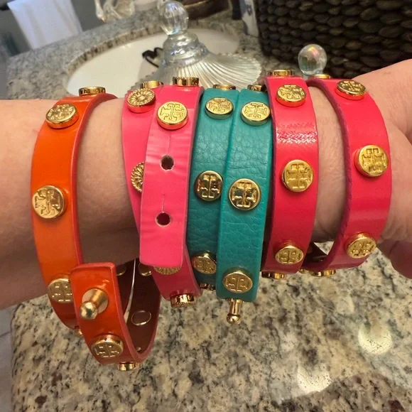 Tory Burch Vibrant Orange and Gold Bracelet - Picture 2 of 2